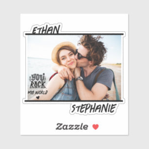 Sticker Personnalisé Black Grunge You Rock My World Photo