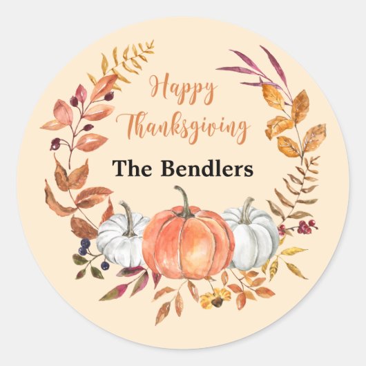 Sticker personnalisé bon thanksgiving (Devant)