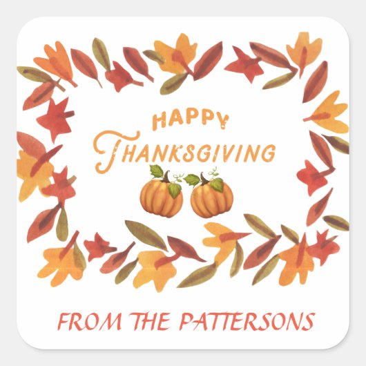 Sticker PERSONNALISÉ bon thanksgiving (Devant)