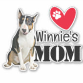 Sticker personnalisé Bull Terrier Maman (Devant)
