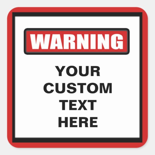 Sticker personnalisé d'avertissement (Devant)