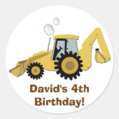Sticker personnalisé de construction de backhoe am (Devant)