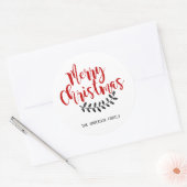 Sticker personnalisé de Noël rouge et blanc (Enveloppe)