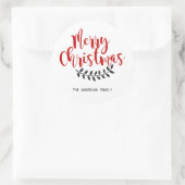 Sticker personnalisé de Noël rouge et blanc (Sac)