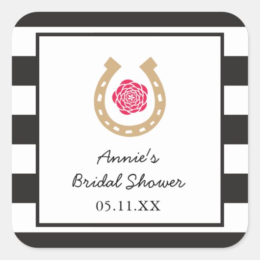 Sticker personnalisé Derby Horseshoe Fête des mari (Devant)