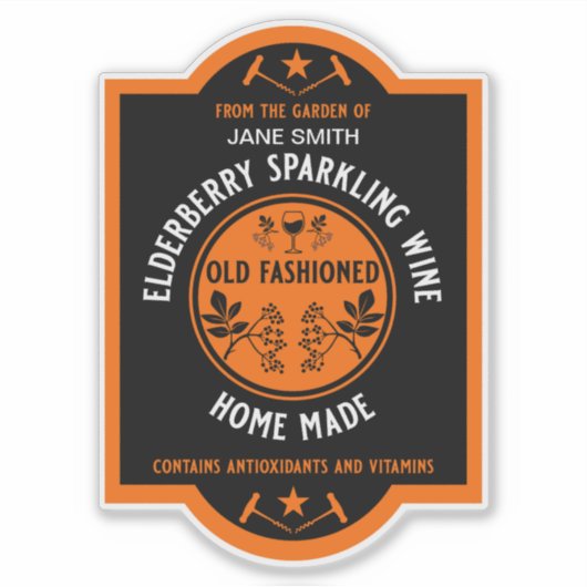 Sticker Personnalisé Élaboré à la Maison Sureau Pétillant  (Devant)