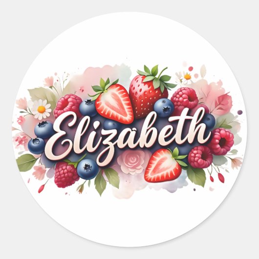 Sticker personnalisé Elizabeth Berry Design floral (Devant)