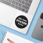 Sticker personnalisé Étiquettes Impression près de (Ordinateur portable avec iPhone)