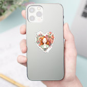 Sticker Personnalisé Floral Jolie Dame (Téléphone)