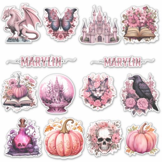 STICKER PERSONNALISÉ HALLOWEEN ROSE GOTHIQUE ÉFFRAYANT (Devant)