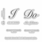 Sticker Personnalisé I Do Bride Mariage Chaussures Decal (Devant)