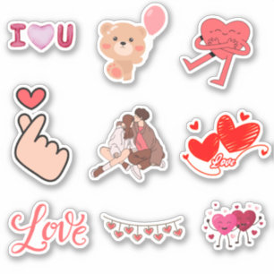 Sticker Personnalisé je t'aime, coeur, Saint Valentin, amo