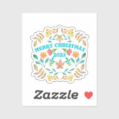 STICKER PERSONNALISÉ MERRY CHRISTMAS 2023 (Feuille)