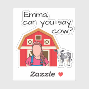 Sticker Personnalisé Mme Rachel Cow !