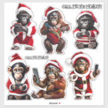 Personnalisé Noël Singe Primate Ape Drôle Appelez-