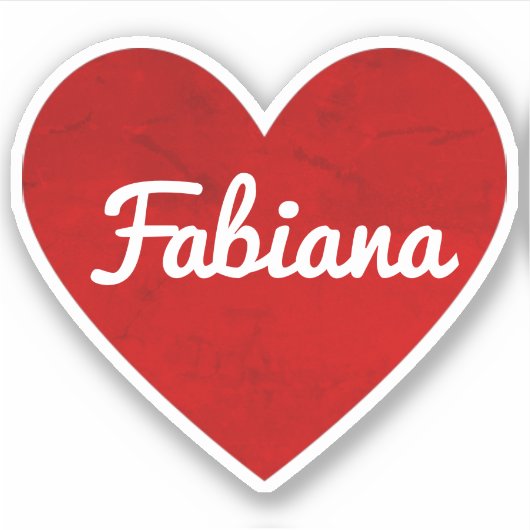 Sticker Personnalisé Nom Classic Red I Love You Heart (Devant)