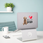 Sticker personnalisé Papa Cavoodle (Ordinateur portable sur le bureau)