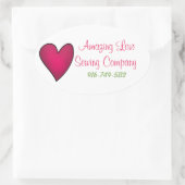 Sticker personnalisé Pink Heart Business (Sac)