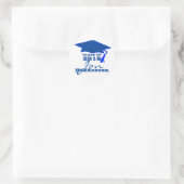 Sticker personnalisé pour graduation bleu et blanc (Sac)