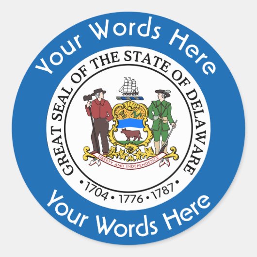 Sticker personnalisé pour le Delaware Great Seal (Devant)
