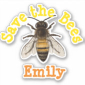 Sticker Personnalisé Sauvez les abeilles (Devant)