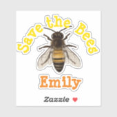 Sticker Personnalisé Sauvez les abeilles (Feuille)