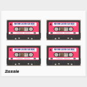 Sticker personnalisé sur bande de cassette rose 80 (Feuille)