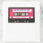 Sticker personnalisé sur bande de cassette rose 80 (Sac)