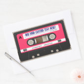 Sticker personnalisé sur bande de cassette rose 80 (Enveloppe)