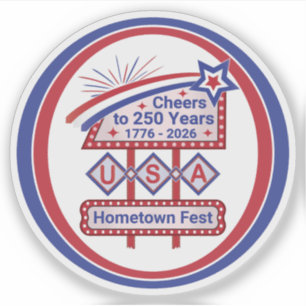 Sticker Personnalisé USA 250–Marquise Rétro Patriotique