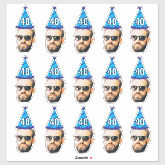 Sticker Personnalisé Visage Anniversaire Faveurs Bachelor (Feuille)