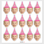 Sticker Personnalisé Visage Anniversaire Faveurs Bachelor  (Feuille)