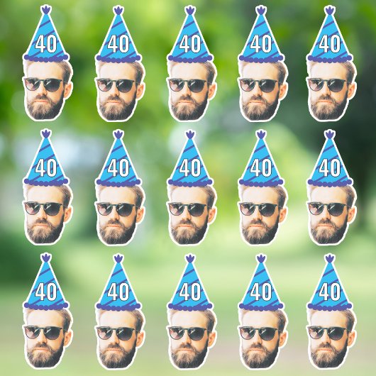 Sticker Personnalisé Visage Anniversaire Faveurs Bachelor