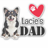 Sticker personnalisé Welsh Corgi Dad (Devant)