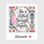 Sticker Personnalisée, elle est habillée en Force chrétien (Feuille)