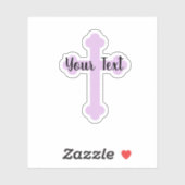 Sticker Personnaliser avec votre croix de texte (Feuille)