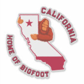 Sticker Personnaliser California State Home of Bigfoot Fun (Devant)
