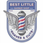 Sticker Personnaliser Classique Barbier Boutique Pole Trad (Devant)