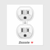 Sticker Personnaliser d'amusement de la prise de courant é (Feuille)