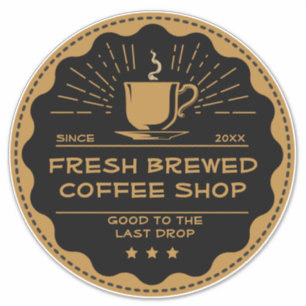 Sticker Personnaliser la tasse de café rustique de l'avant