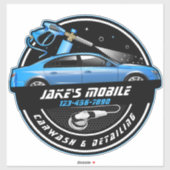 Sticker Personnaliser Lave-auto mobile Détail Blue Busines (Feuille)