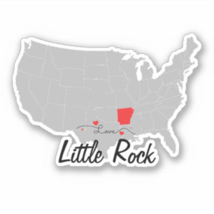 Sticker Personnaliser - Little Rock, Arkansas Carte US