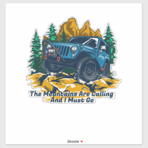 Sticker Personnaliser Quatre Roues Motrices Les Montagnes