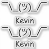 Sticker Personne haussant Shruggie Nom x2 (Devant)