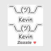 Sticker Personne haussant Shruggie Nom x2 (Feuille)