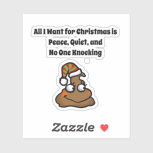 Sticker Personne ne frappe Drôle de Noël Toilettes Humour