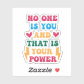 Sticker Personne n'est vous et c'est votre superpuissance (Feuille)