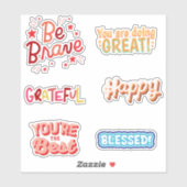 Sticker Personnellement heureux, soyez courageux, reconnai (Feuille)