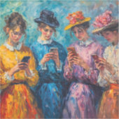 Sticker Personnes du 19e siècle utilisant des smartphones (Recto)