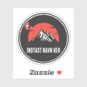 Sticker Personnonligt par navn Danmark rundt design (Feuille)